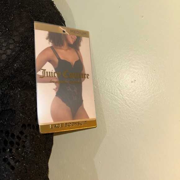 Juicy Couture SKINNYGIRL Lace Bodysuit + Rhinestone Logo Straps size Large. NWTS - Picture 3 of 7